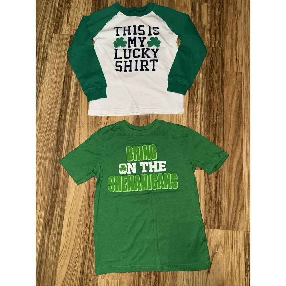 The Children's Place TCP St. Patrick's Day Tee‎ Shirt T-shirt 6 6/7 Lot Of 2